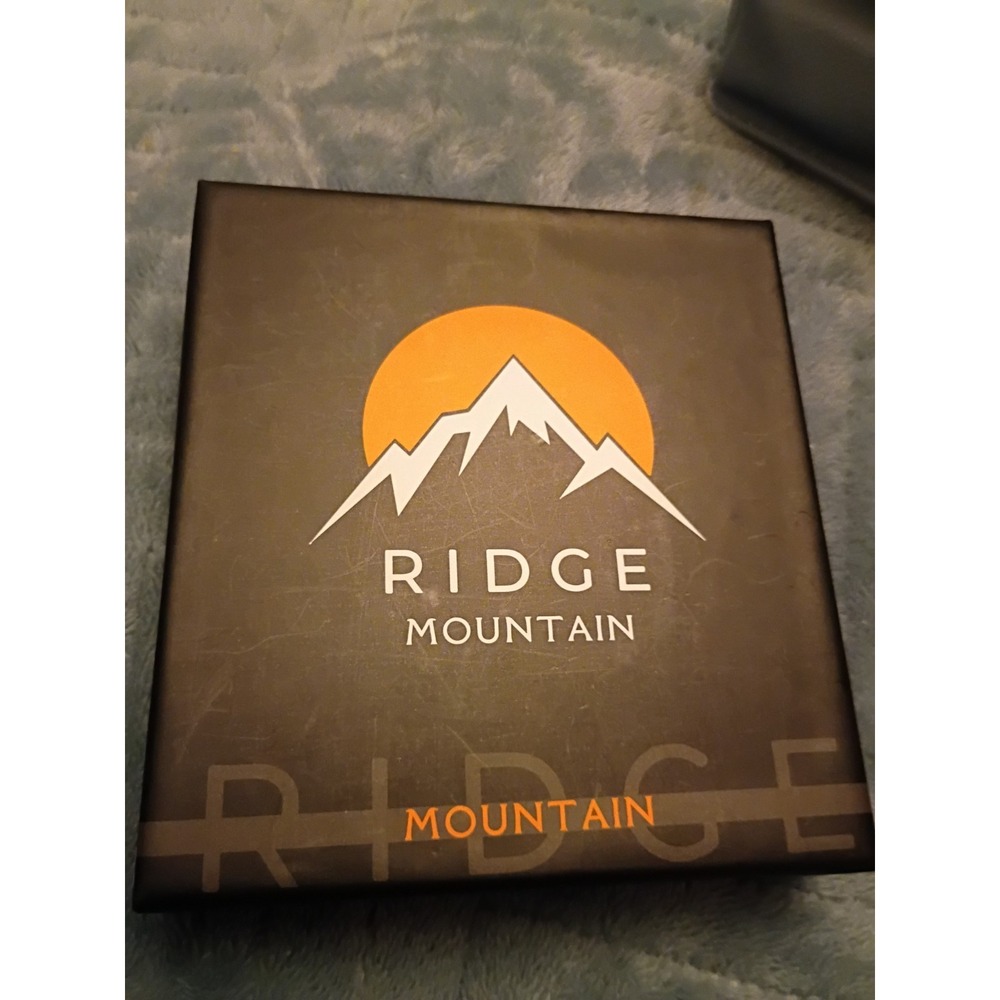 Ridge Mountain Cowboy Longhorn Bi-fold Black & Brown Studded Wallet NWOT In Box - Picture 9 of 11